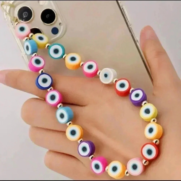 🆕 Multicolor Evil Eye Mobile Phone Lanyard🆕 - Picture 1 of 6
